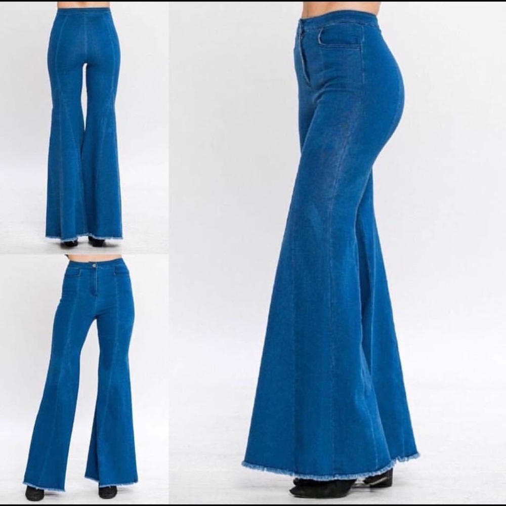 Flying Tomato brand raw hem denim bells size small & medium available. Brand new